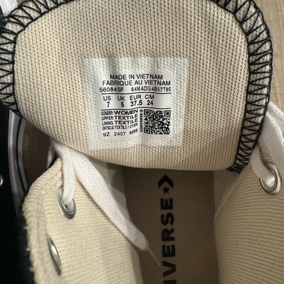 Converse Black and White Canvas Sneakers - Picture 6 of 6